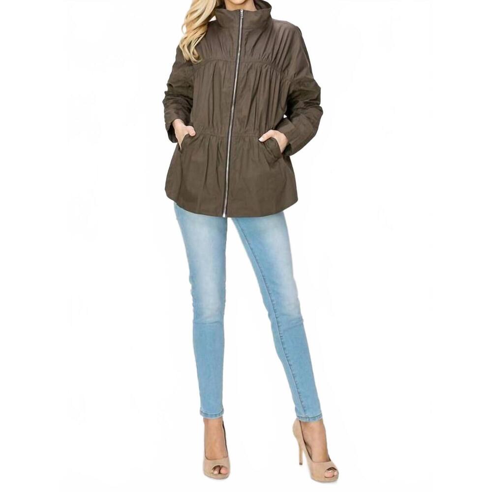 NEW JOH jaelle cotton poplin light weight jacket in dark olive - Picture 7 of 9